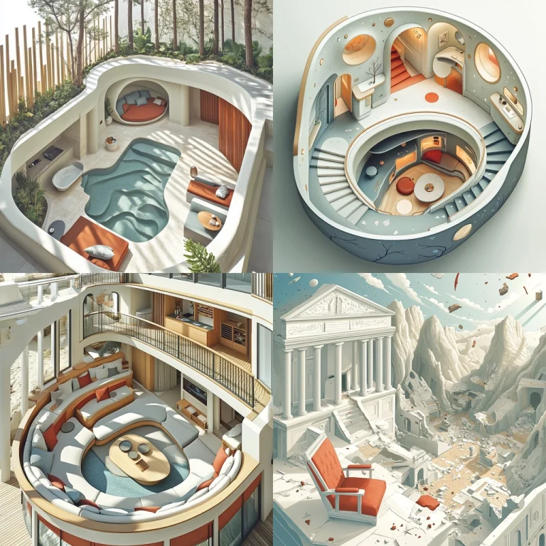 Curved Modern Interiors - Midjourney style sref code