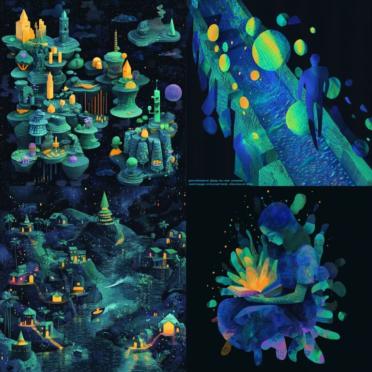 Luminescent Cool-Tone 3D Impression - Midjourney style sref code