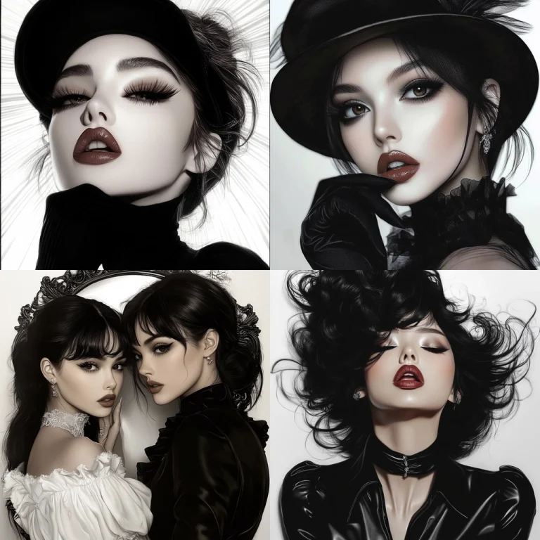 Monochrome Elegant Linework - Midjourney style sref code