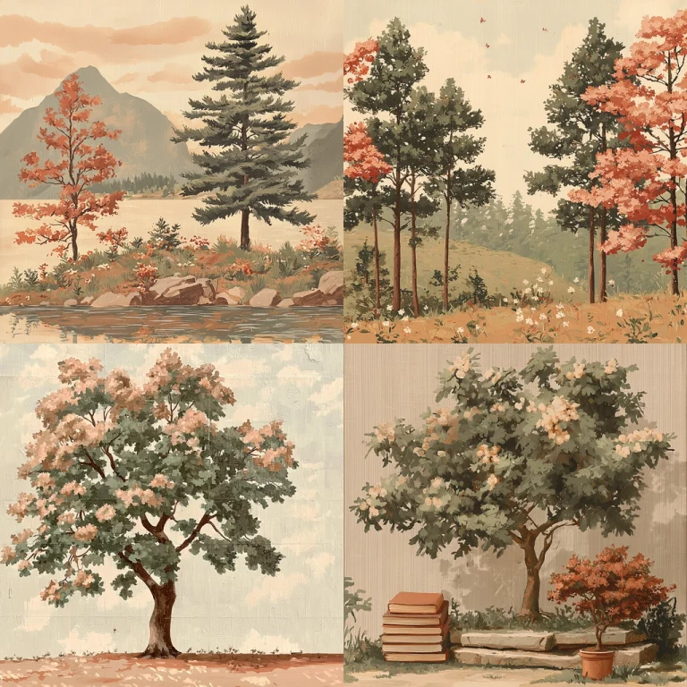 Muted Autumnal Landscape Illustrations - Midjourney style sref code