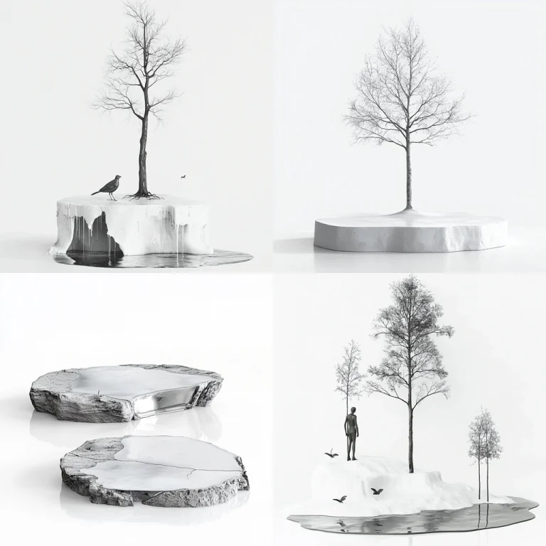 Monochrome Minimalism with Reflections - Midjourney style sref code