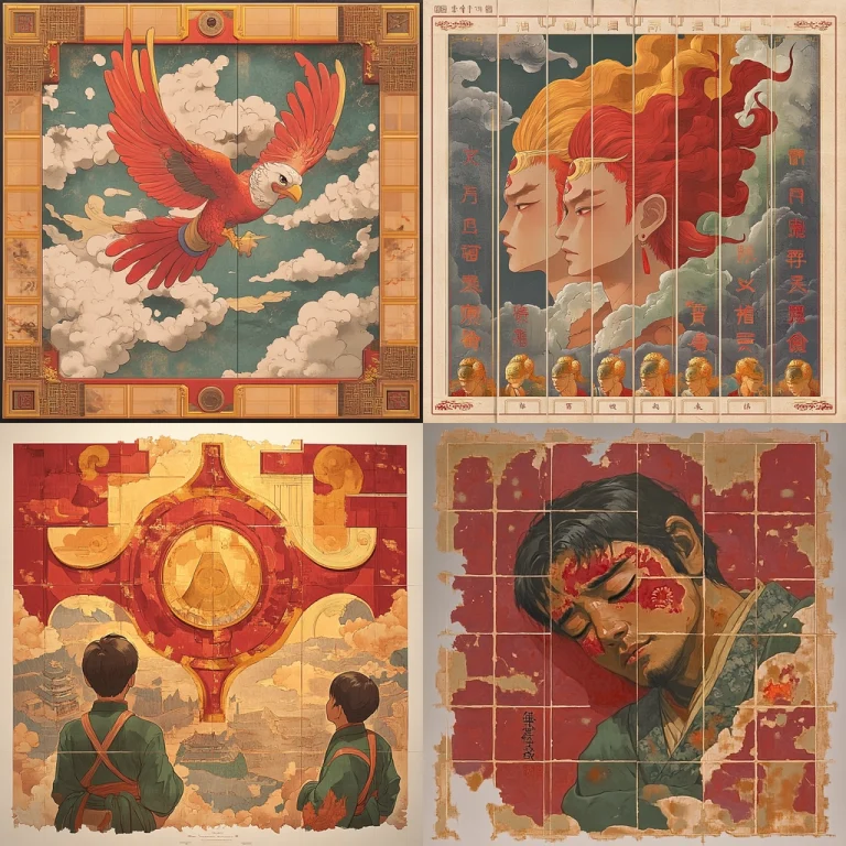 Vivid Warm Palette with Textured Clouds - Midjourney style sref code