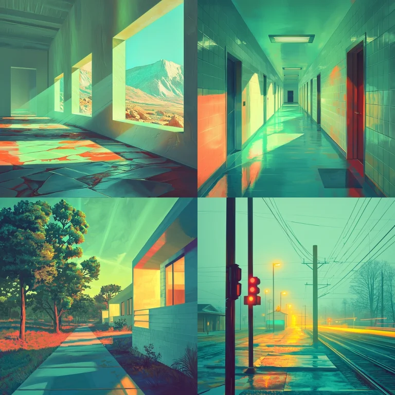 Vibrant Geometric Shadows - Midjourney style sref code