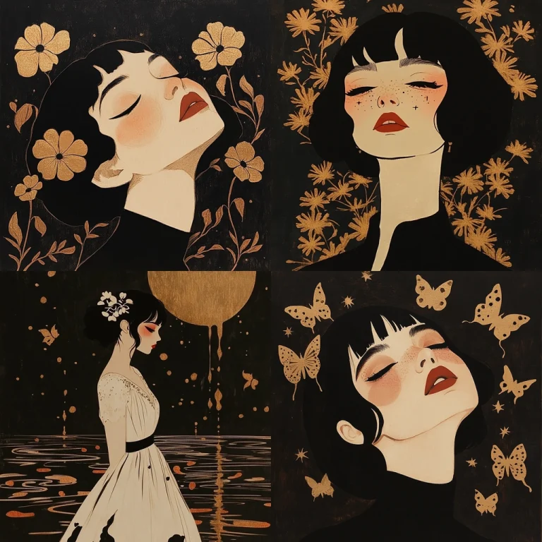 Golden Accents and Dark Backdrops - Midjourney style sref code