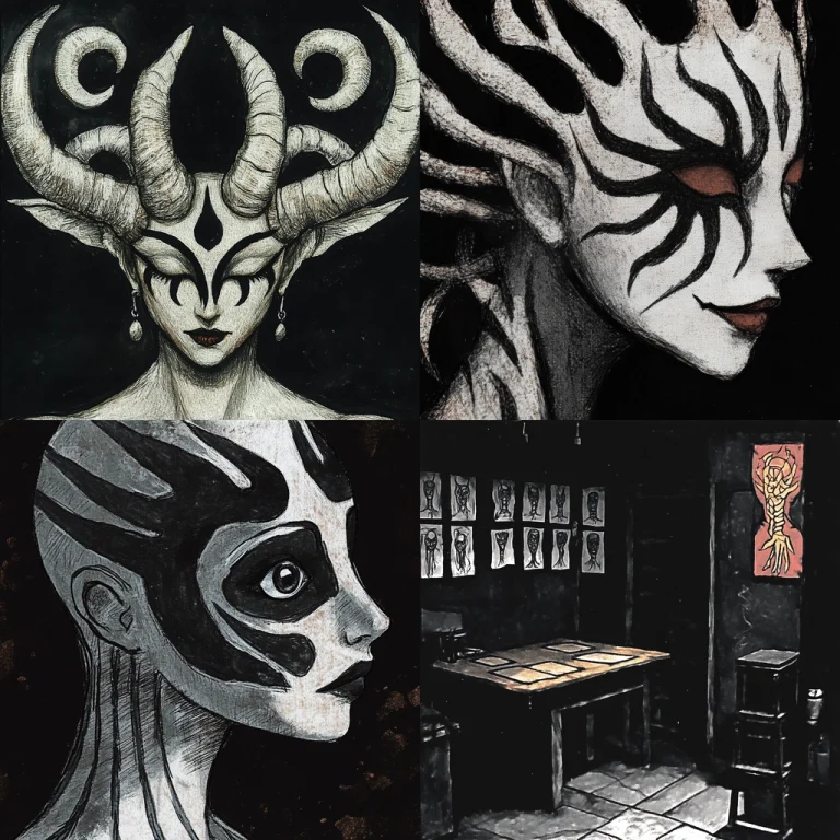 Monochrome Textured Surrealism - Midjourney style sref code