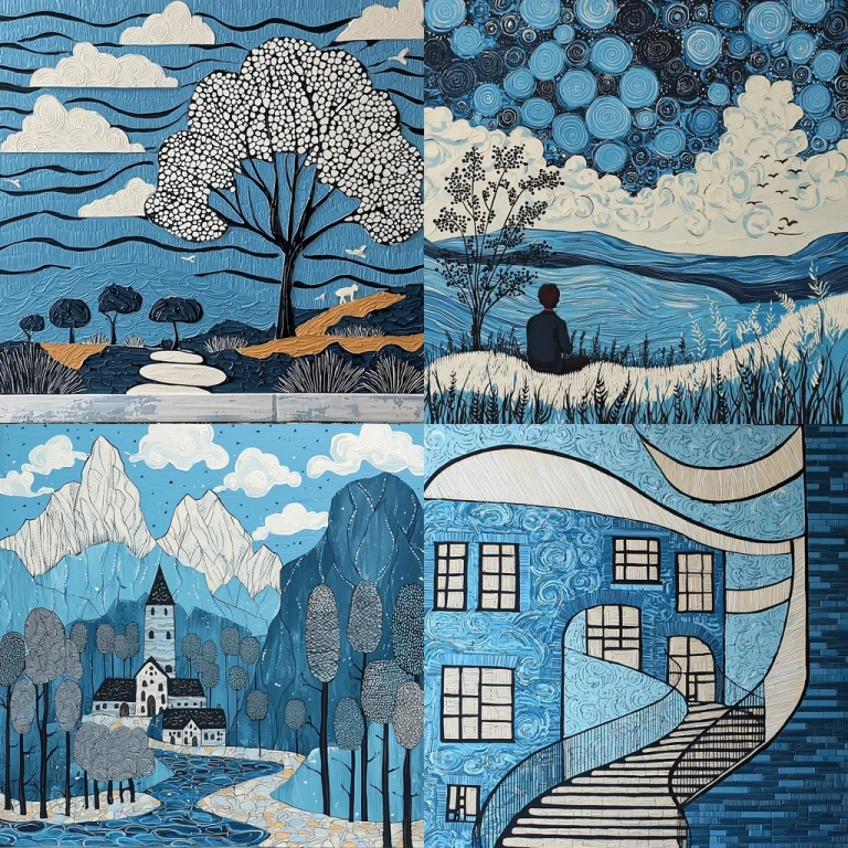 Swirling Blue Texture Art - Midjourney style sref code