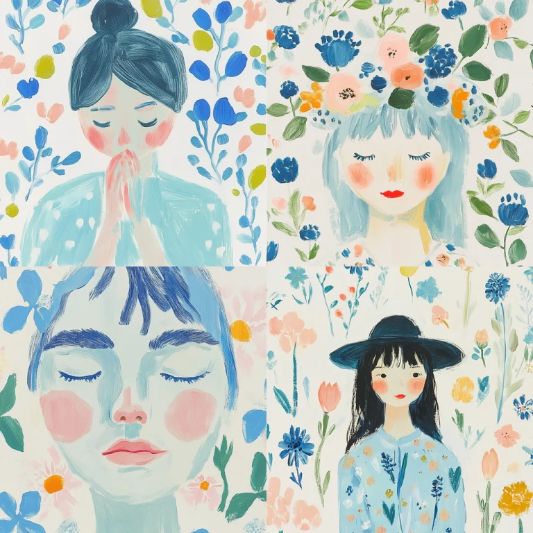 Floral Pastel Illustration - Midjourney style sref code
