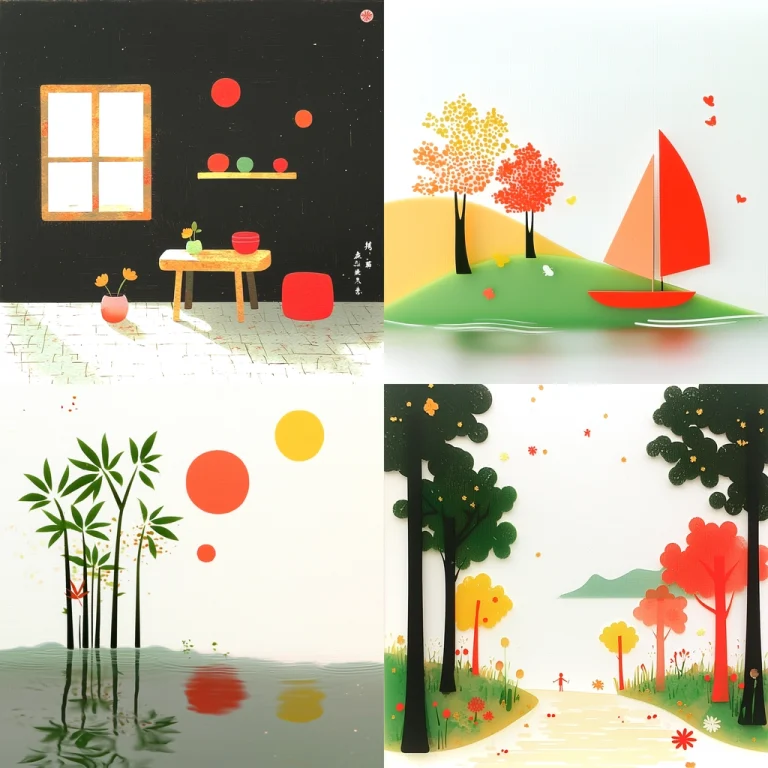 Colorful Minimalist Landscape - Midjourney style sref code