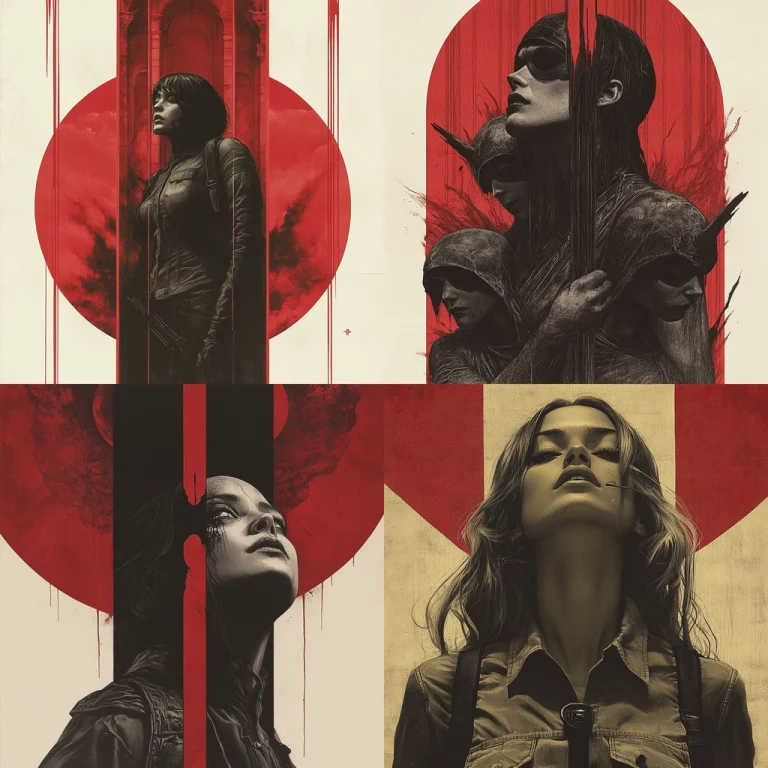 Red-Black Contrast with Texture - Midjourney style sref code