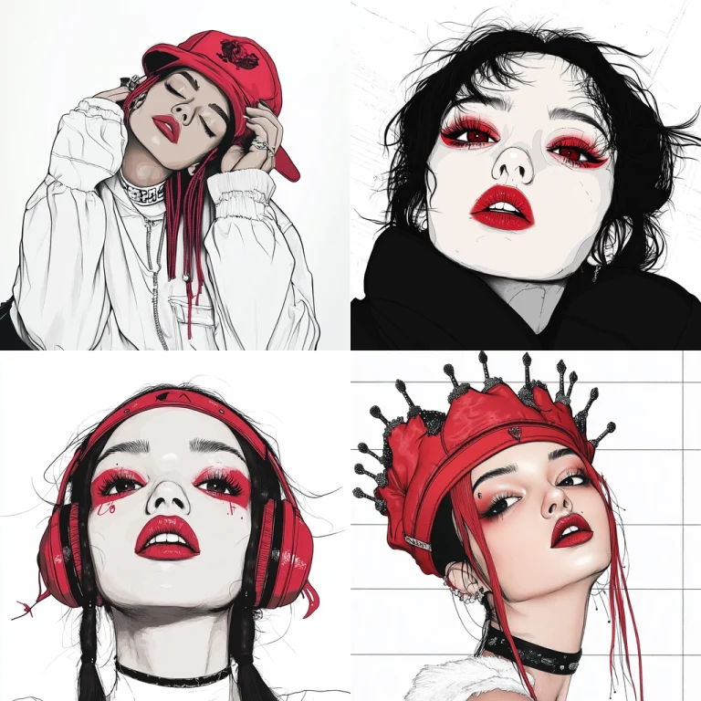 Bold Contrast with Red Accents - Midjourney style sref code