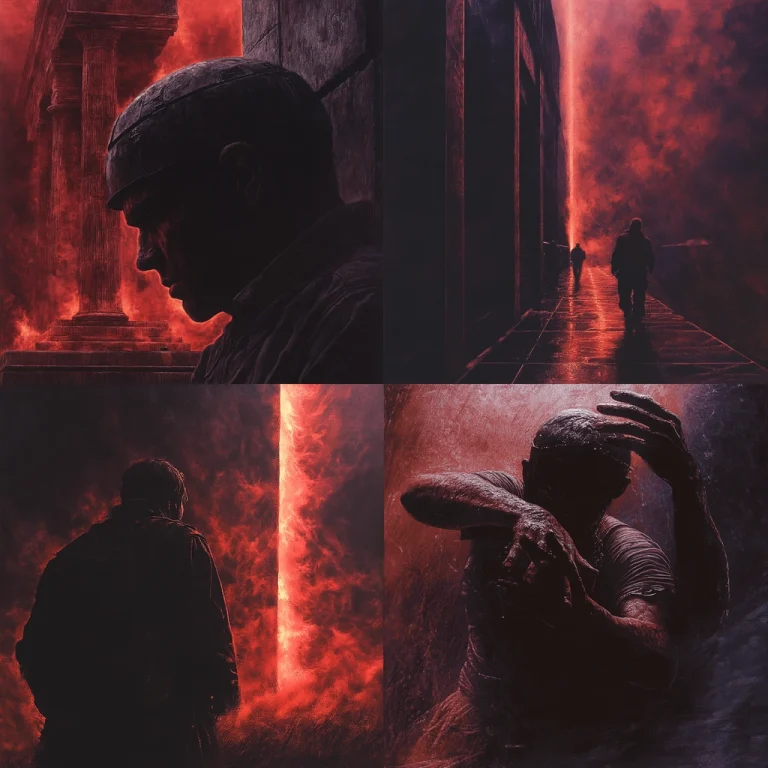 Dark Red Texture Contrast - Midjourney style sref code