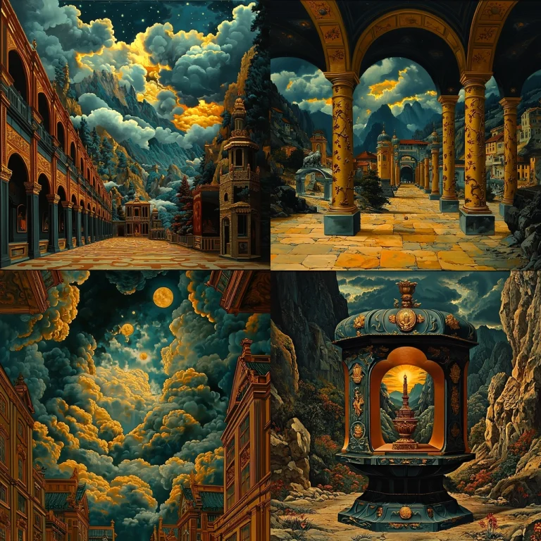 Majestic Illumination with Baroque Detail - Midjourney style sref code