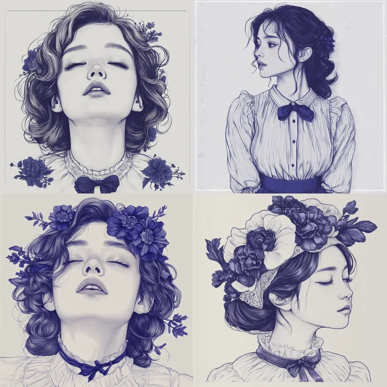 Monochrome Ink Fluid Lines - Midjourney style sref code