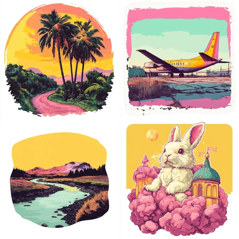 Vibrant Pastel Illustrative - Midjourney style sref code