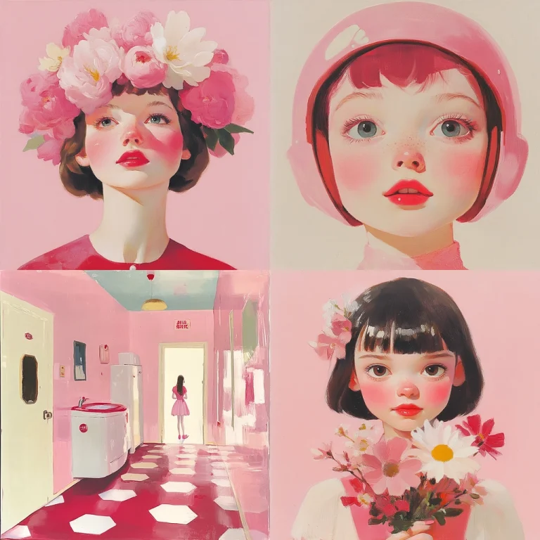 Muted Pink Oil Impression - Midjourney style sref code