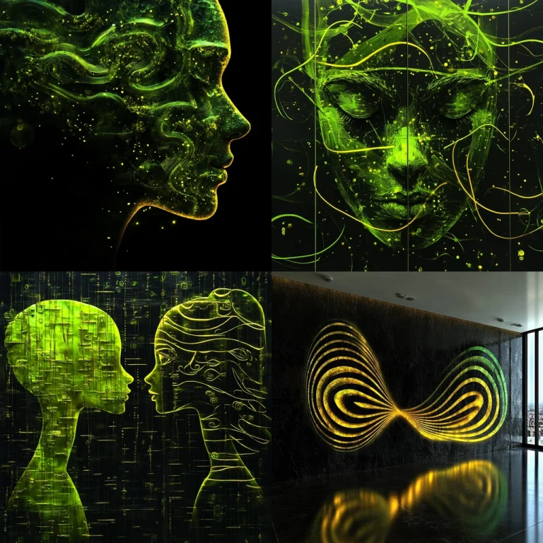 Luminescent Wireframe Art - Midjourney style sref code