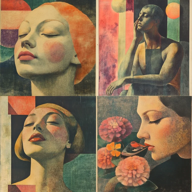 Muted Geometric Oil Paint - Midjourney style sref code