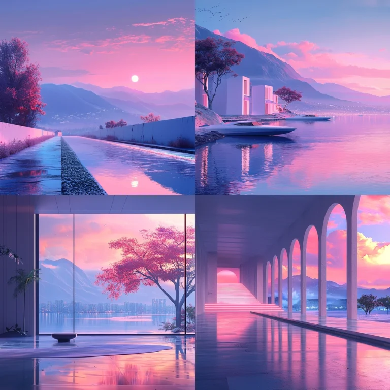 Pink Sunrise Reflections - Midjourney style sref code