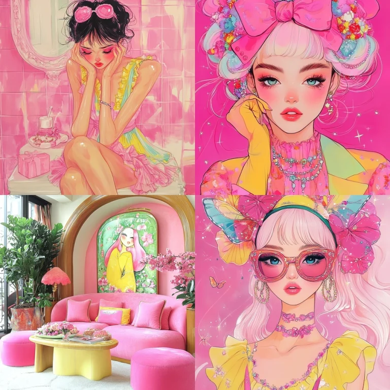 Vibrant Neon Pastel Illustration - Midjourney style sref code