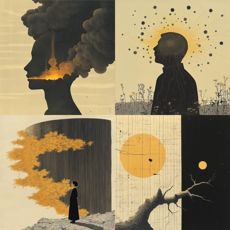 Silhouetted Shadows with Gold Accents - Midjourney style sref code