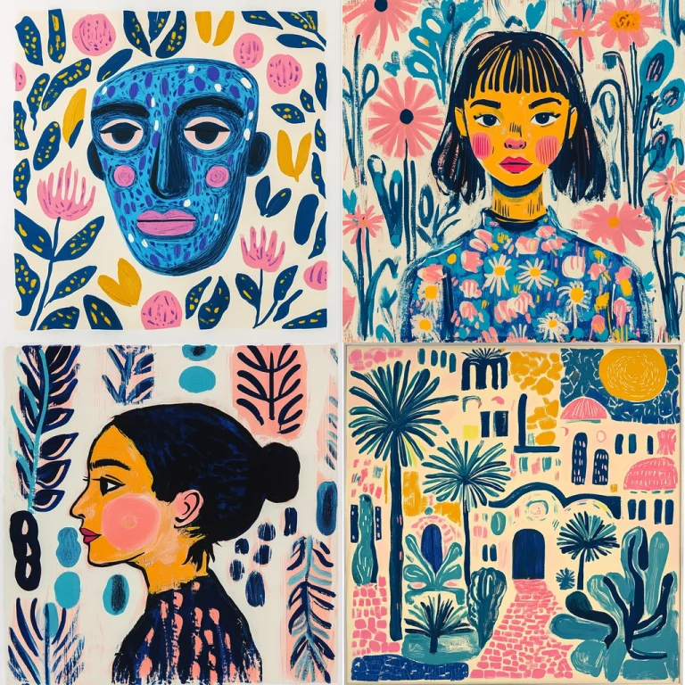 Bold Colors and Patterned Textures - Midjourney style sref code