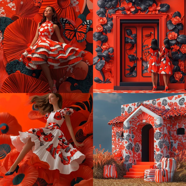 Vibrant Red and Black Contrast - Midjourney style sref code