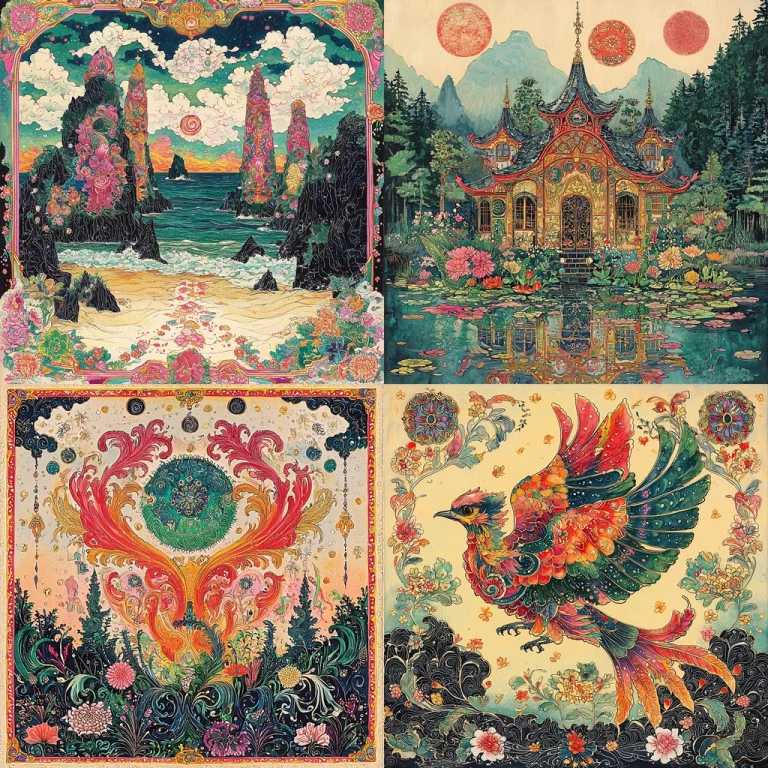 Multicolor Flora Ornamentation - Midjourney style sref code