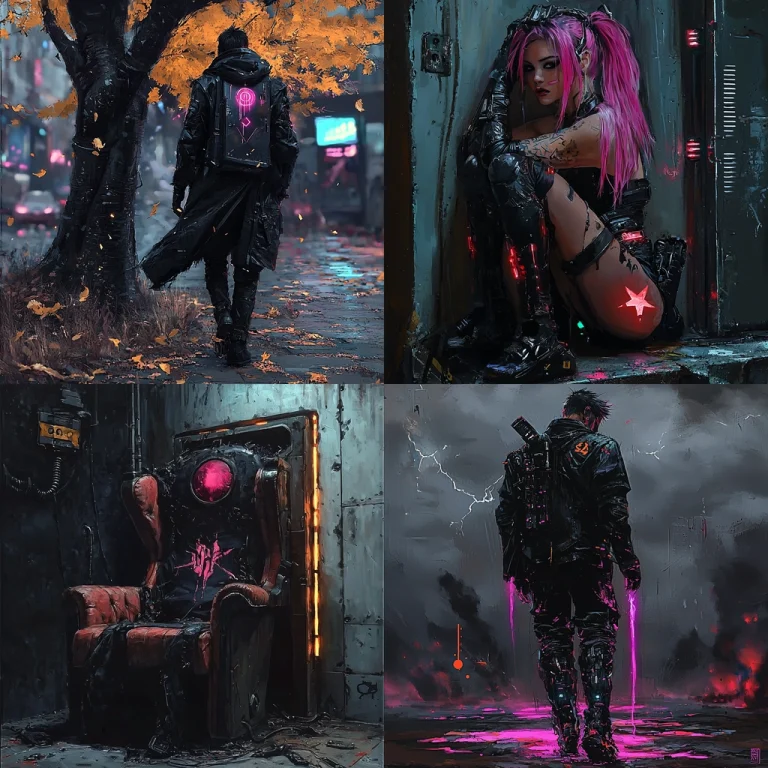 Neon Cyberpunk Contrast - Midjourney style sref code