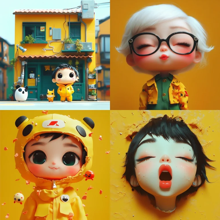 Yellow Saturated Cartoon Aesthetic - Midjourney style sref code