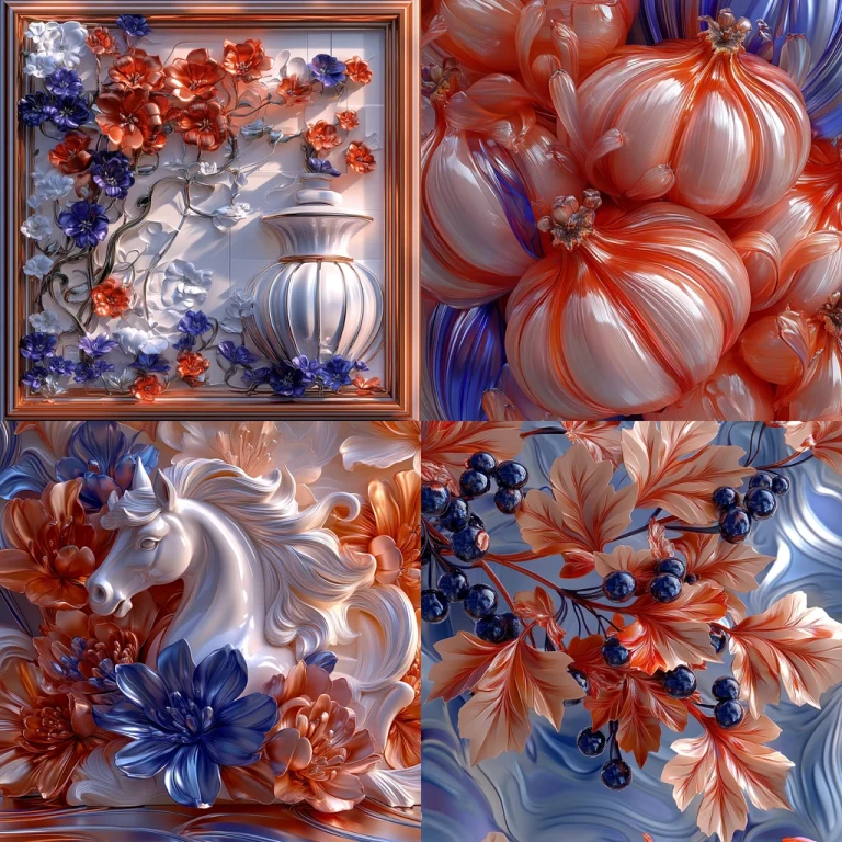 Vivid Floral Illusion - Midjourney style sref code