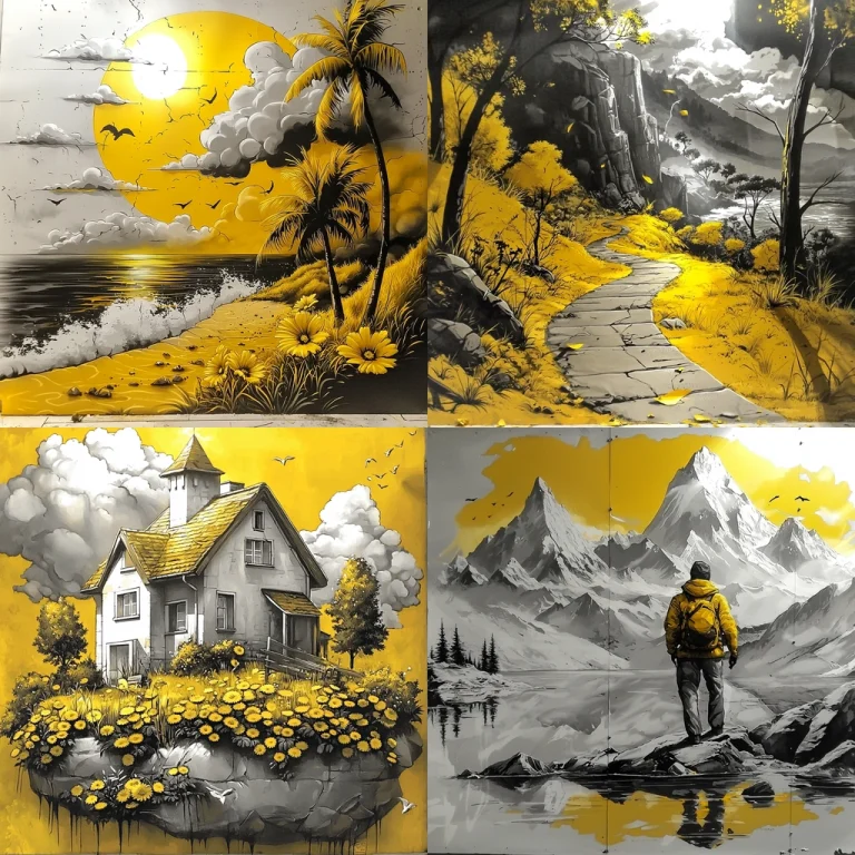 Yellow and Gray Contrast - Midjourney style sref code