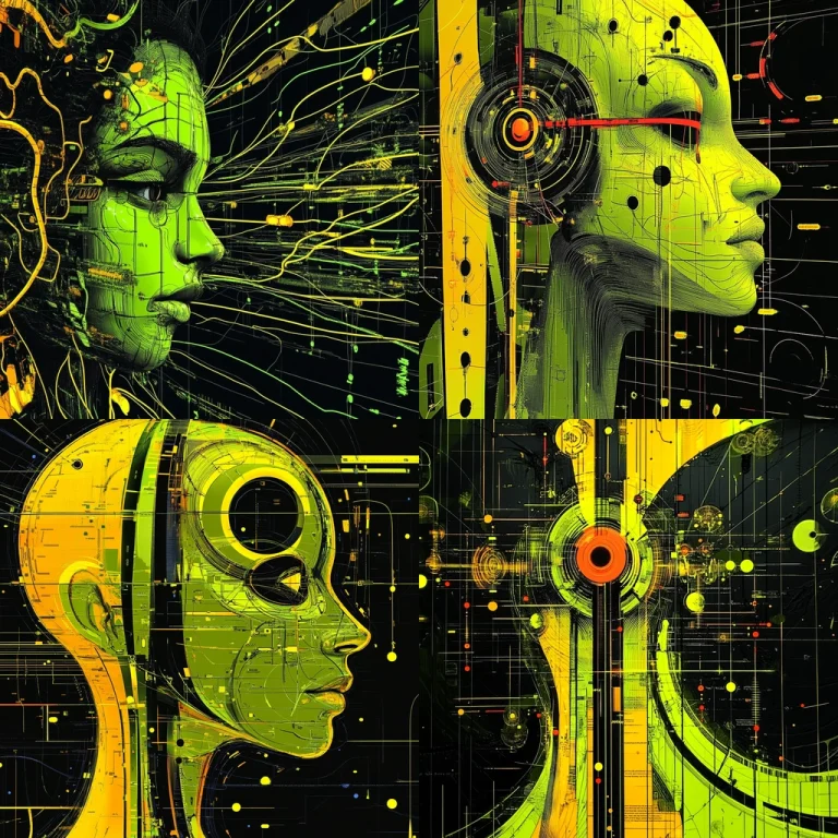 Neon Circuitry Portrait - Midjourney style sref code