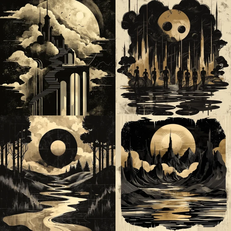 Monochrome Noir Landscape - Midjourney style sref code