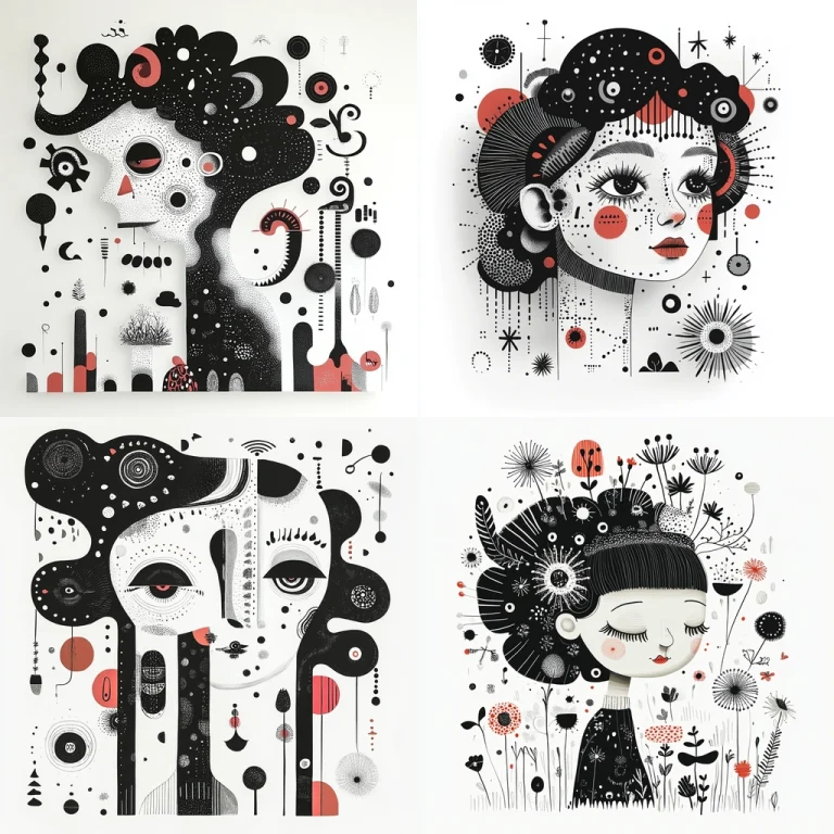 Monochrome Dotted Patterns - Midjourney style sref code