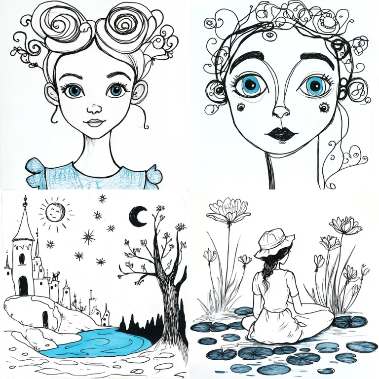 Monochrome Pen Illustration - Midjourney style sref code