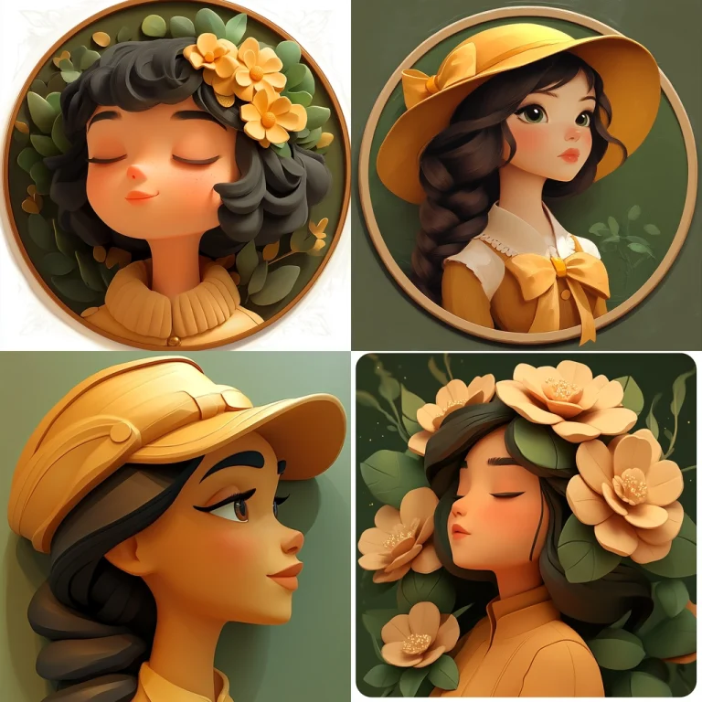 Warm Floral Illustrative Portraits - Midjourney style sref code