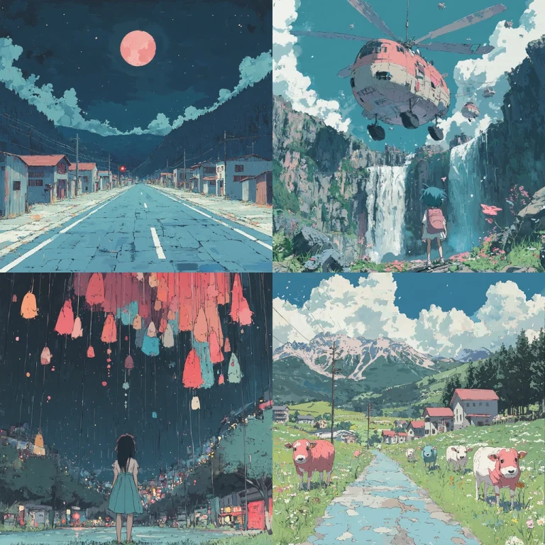 Pastel Anime Nightscapes - Midjourney style sref code