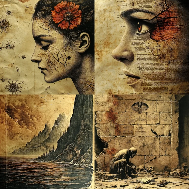 Muted Textured Earth Tones - Midjourney style sref code