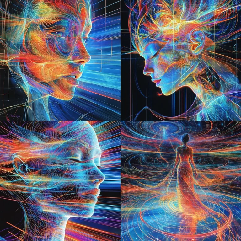 Vibrant Neon Line Art - Midjourney style sref code