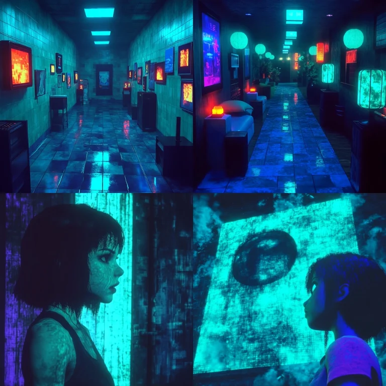 Neon Glow Corridor Aesthetic - Midjourney style sref code