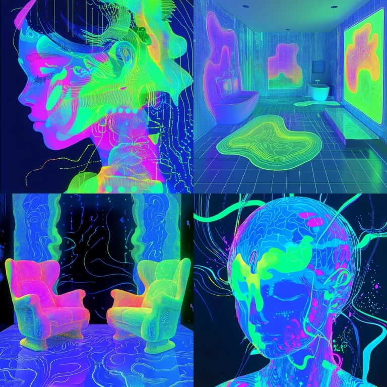 Fluorescent Lines and Gradient - Midjourney style sref code