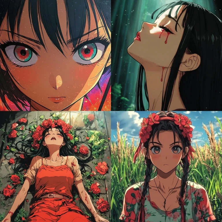 Vivid Red Anime Style - Midjourney style sref code