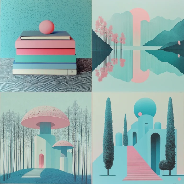 Geometric Cool Tone Dreamscape - Midjourney style sref code