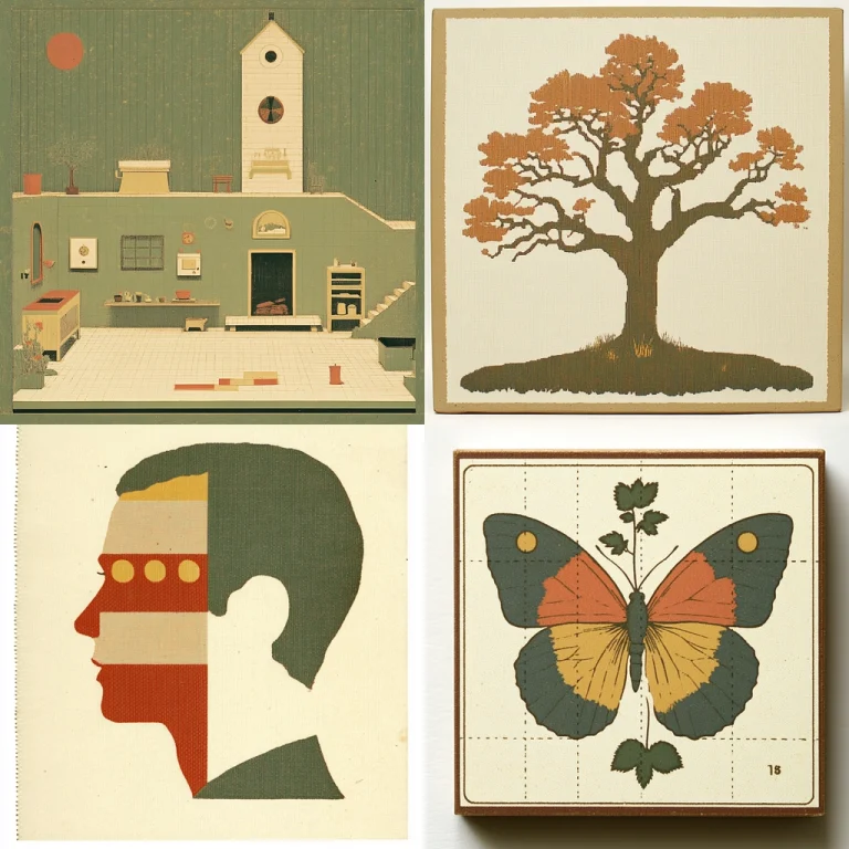 Muted Geometric Modernism - Midjourney style sref code