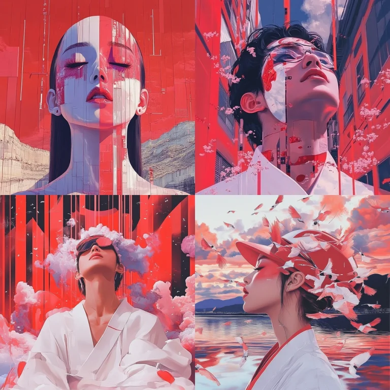 Red Dominance with White Accents - Midjourney style sref code