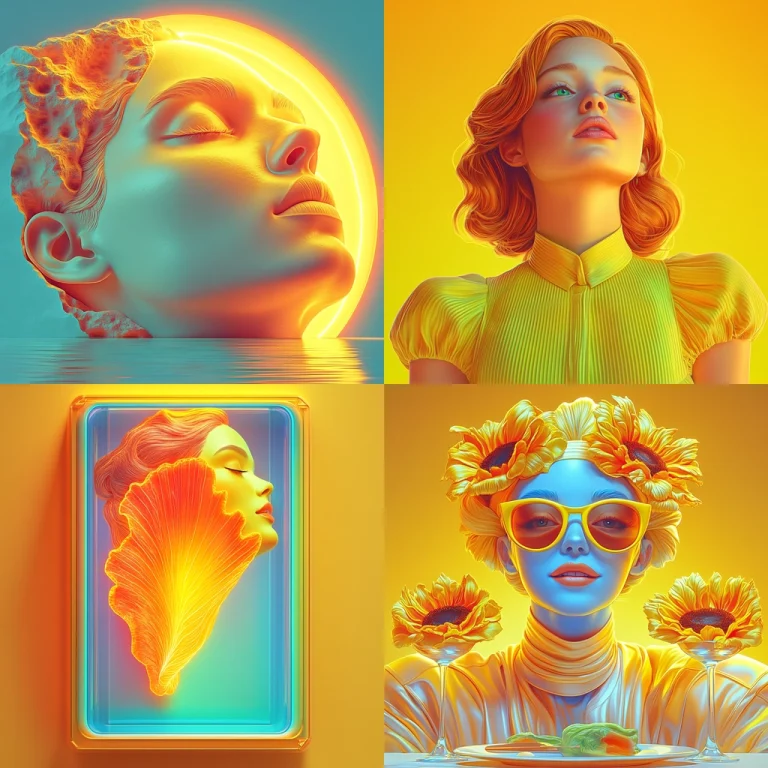 Vivid Neon Textured Illumination - Midjourney style sref code