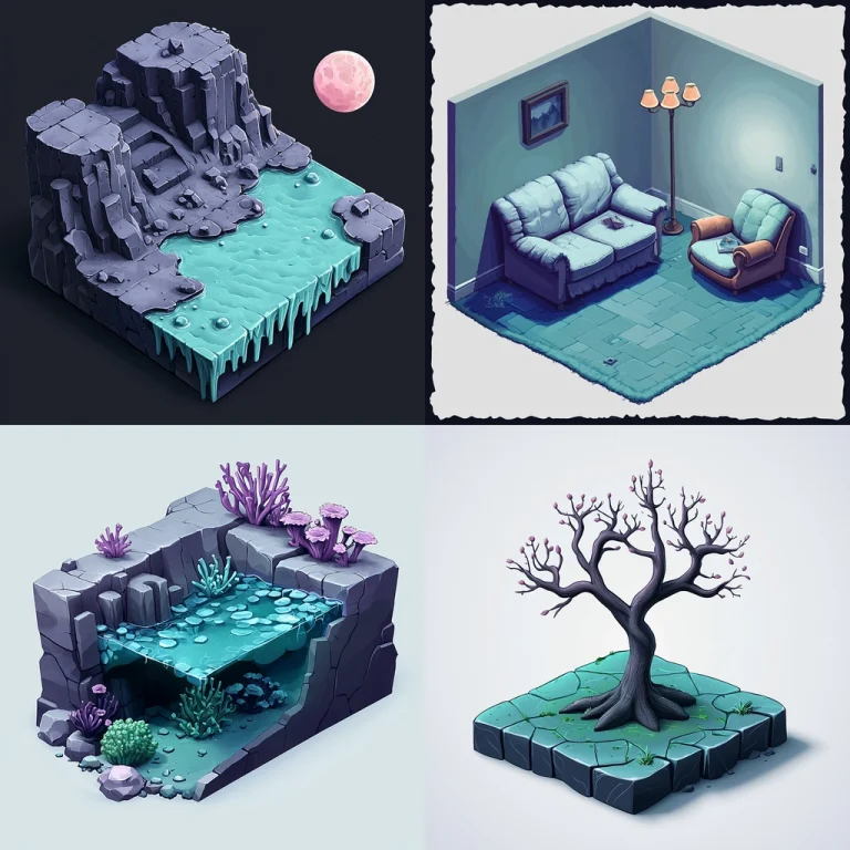 3D Rendering with Cool Tones - Midjourney style sref code