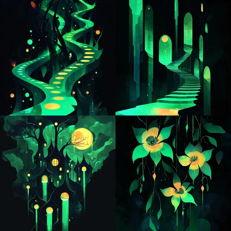 Luminous Green Pathways - Midjourney style sref code