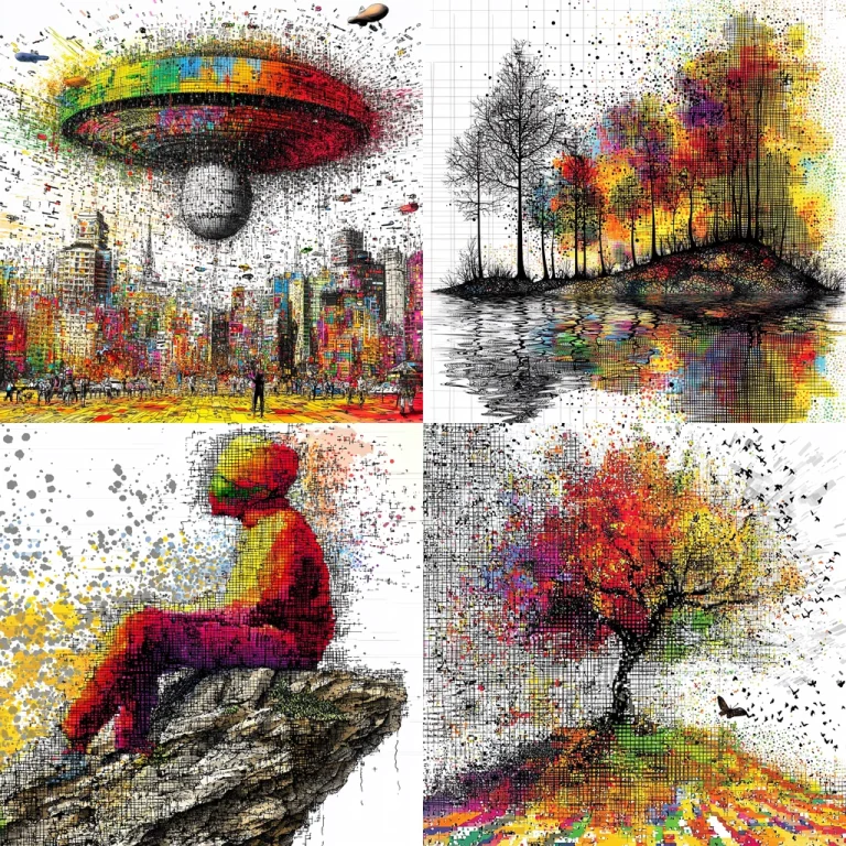 Vivid Pixelated Expression - Midjourney style sref code