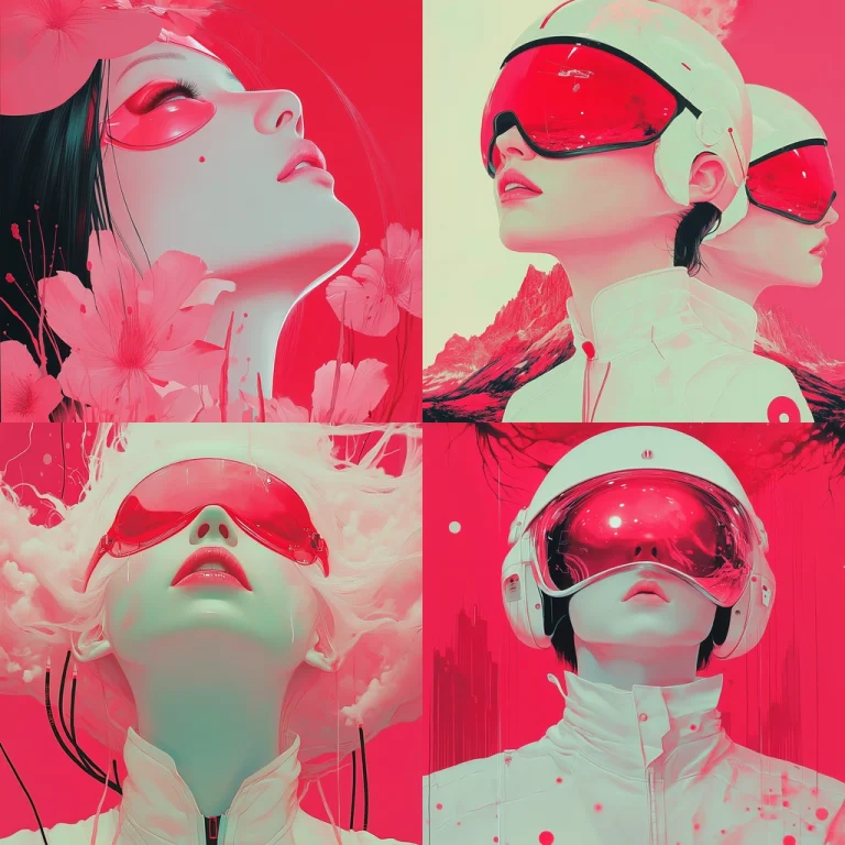 Bold Red Futuristic Glow - Midjourney style sref code